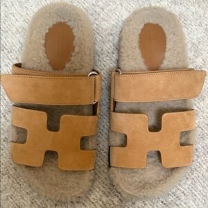 Hermes chypre Shearling Sandals